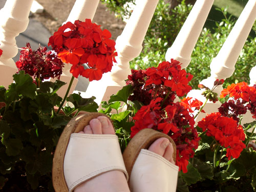feet and flowers